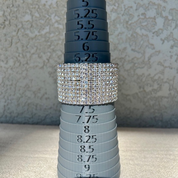 Sparkling Statement Silver Rhinestone Wide Cuff - Picture 14 of 14